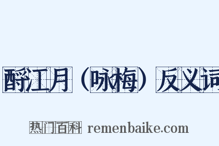 酹江月（咏梅）反义词是什么意思的图片